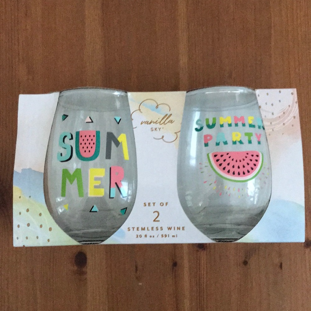 Pair of Stemless Wine Glasses
